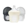 image:imageBoon Nursh Reusable Silicone Baby Bottles with Collapsible Pouch  Stage 1 Slow Flow  Gray amp Blue  4 Oz  3 Count EachGray