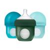 image:imageBoon Nursh Reusable Silicone Baby Bottles with Collapsible Pouch  Stage 1 Slow Flow  Gray amp Blue  4 Oz  3 Count EachGray