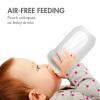 image:imageBoon Nursh Reusable Silicone Baby Bottles with Collapsible Pouch  Stage 1 Slow Flow  Gray amp Blue  4 Oz  3 Count EachGray