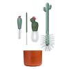 image:imageBoon Nursh Reusable Silicone Baby Bottles with Pouch Design  Stage 1 Slow Flow  4 Oz  3 Count and Boon Cacti Bottle Cleaning Brush Set  4 Count