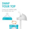 image:imageBoon Nursh Silicone Baby Bottles with Conversion Straw Sippy Cup Lids  Stage 2 Medium Flow Nipples  8 Oz  3 Count