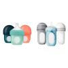 image:imageBoon Nursh Reusable Silicone Baby Bottles with Collapsible Pouch  Stage 1 Slow amp Stage 2 Medium Flow  Mint amp Tie Dye  3 Count Each