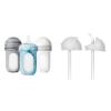 image:imageBoon Nursh Silicone Baby Bottles with Conversion Straw Sippy Cup Lids  Stage 2 Medium Flow Nipples  8 Oz  3 Count
